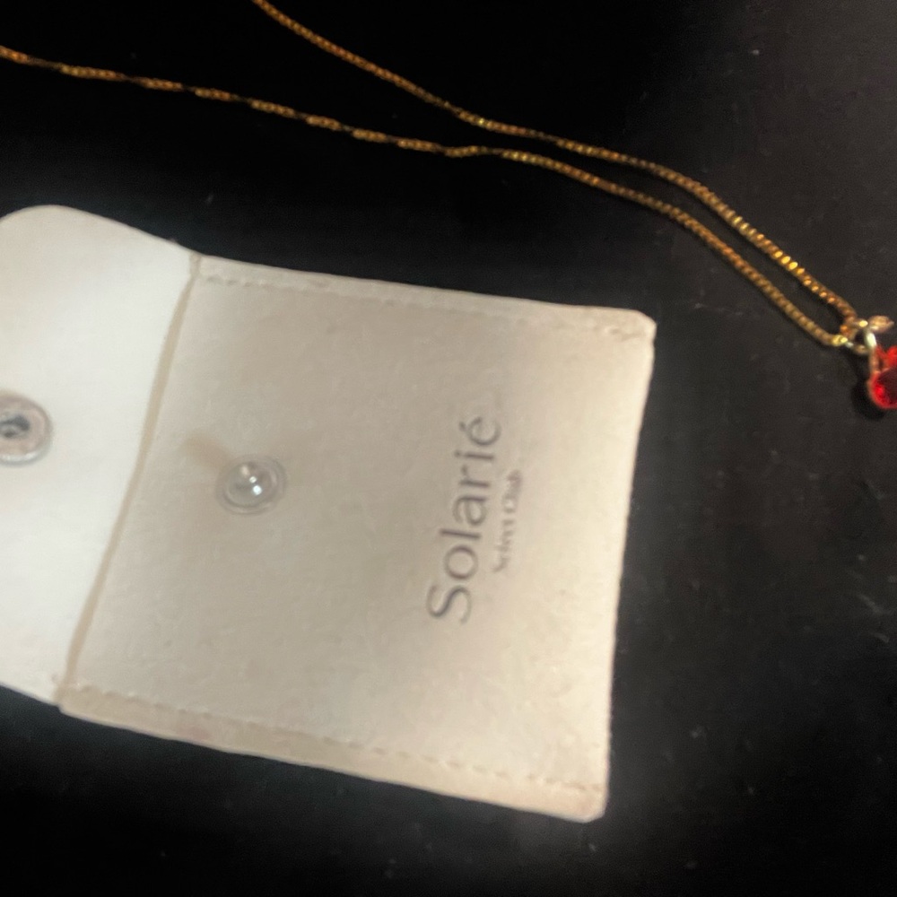 Solarie Gold Chain Necklace with Red Pendant